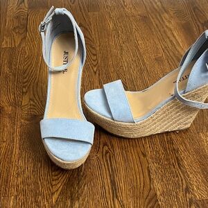JustFab Sky Blue Wedge Sandals
